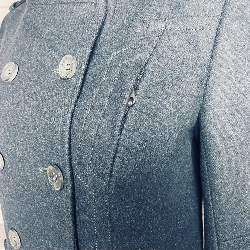 Andrew Marc Wool Coat Jacket Grey Color Knit Cuffs Size 6 - Picture 14 of 15
